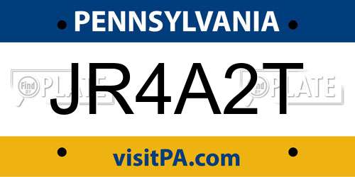 JR4A2T Pennsylvania License Plate