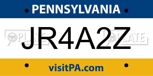 JR4A2Z Pennsylvania License Plate