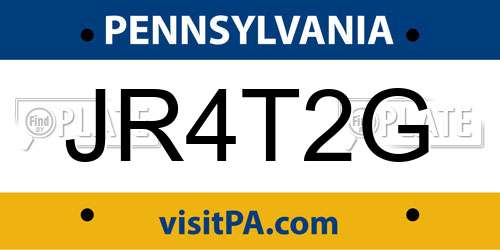 JR4T2G Pennsylvania License Plate