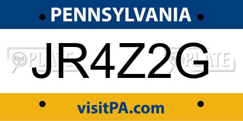 JR4Z2G Pennsylvania License Plate
