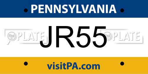 JR55 Pennsylvania License Plate