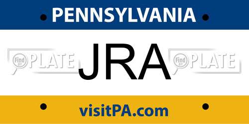 JRA Pennsylvania License Plate