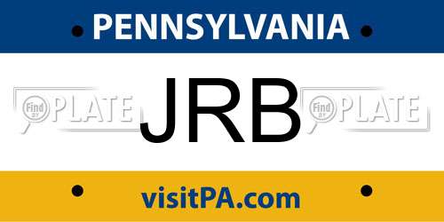 JRB Pennsylvania License Plate