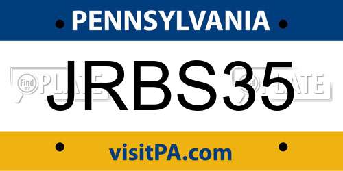 JRBS35 Pennsylvania License Plate