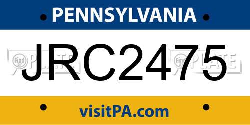 JRC2475 Pennsylvania License Plate