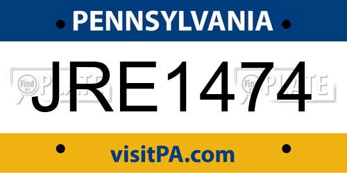 JRE1474 Pennsylvania License Plate