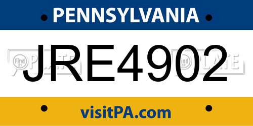 JRE4902 Pennsylvania License Plate