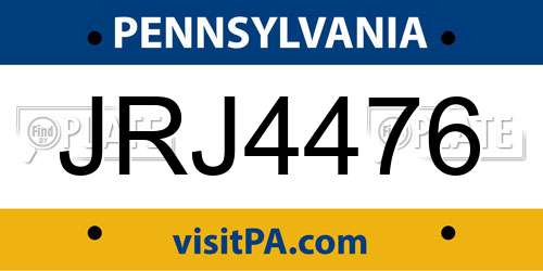 JRJ4476 Pennsylvania License Plate