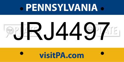 JRJ4497 Pennsylvania License Plate