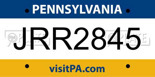 JRR2845 Pennsylvania License Plate