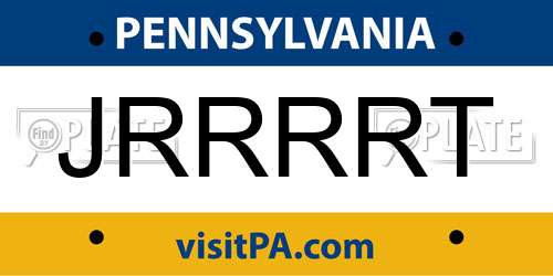 JRRRRT Pennsylvania License Plate