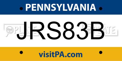 JRS83B Pennsylvania License Plate