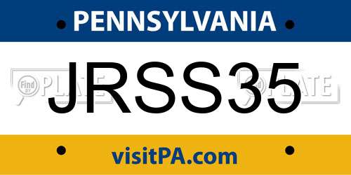 JRSS35 Pennsylvania License Plate