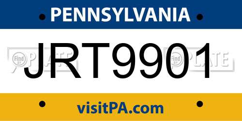 JRT9901 Pennsylvania License Plate