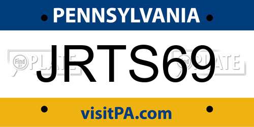 JRTS69 Pennsylvania License Plate