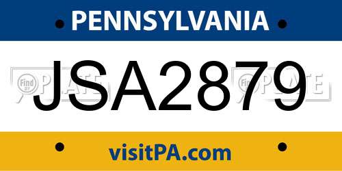 JSA2879 Pennsylvania License Plate