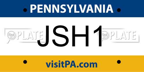 JSH1 Pennsylvania License Plate