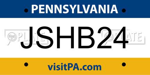 JSHB24 Pennsylvania License Plate