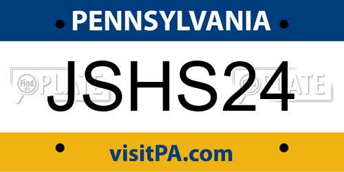 JSHS24 Pennsylvania License Plate