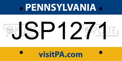 JSP1271 Pennsylvania License Plate