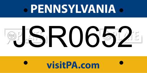 JSR0652 Pennsylvania License Plate
