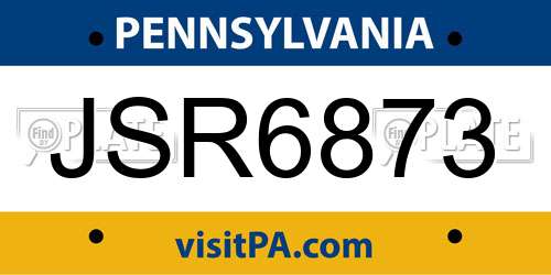 JSR6873 Pennsylvania License Plate