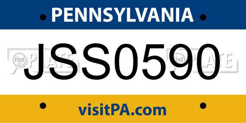 JSS0590 Pennsylvania License Plate