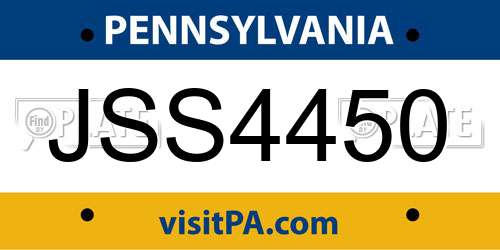 JSS4450 Pennsylvania License Plate