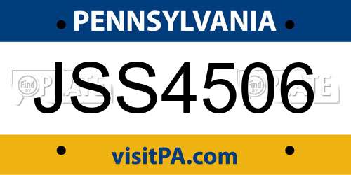 JSS4506 Pennsylvania License Plate