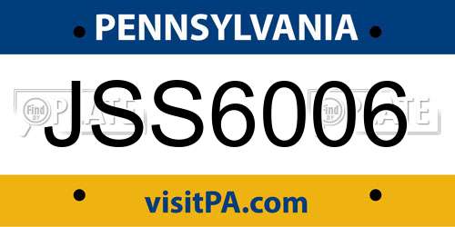 JSS6006 Pennsylvania License Plate