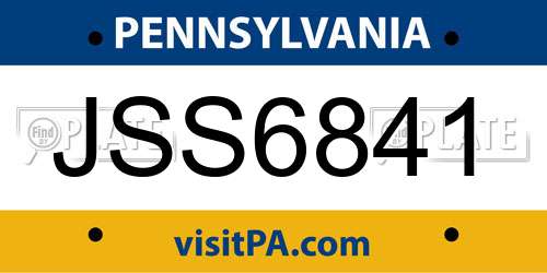 JSS6841 Pennsylvania License Plate