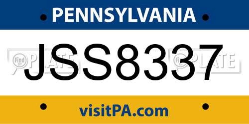 JSS8337 Pennsylvania License Plate