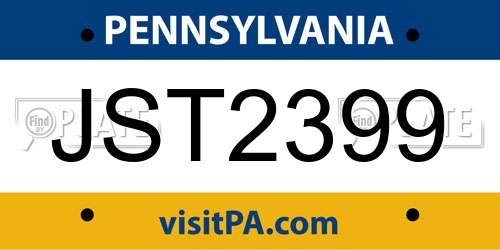 JST2399 Pennsylvania License Plate