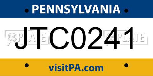JTC0241 Pennsylvania License Plate