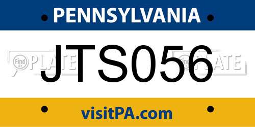 JTS056 Pennsylvania License Plate