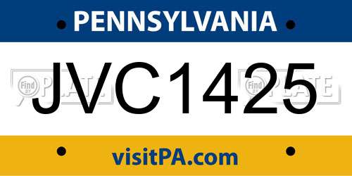 JVC1425 Pennsylvania License Plate