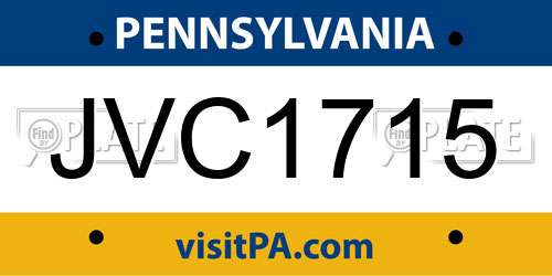 JVC1715 Pennsylvania License Plate