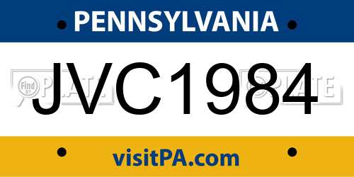 JVC1984 Pennsylvania License Plate