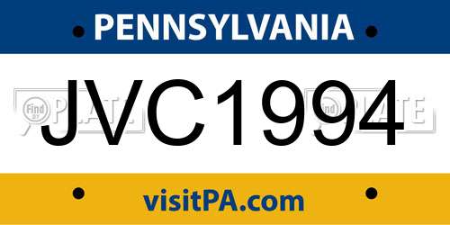JVC1994 Pennsylvania License Plate
