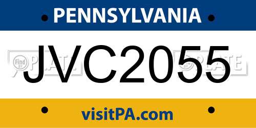 JVC2055 Pennsylvania License Plate