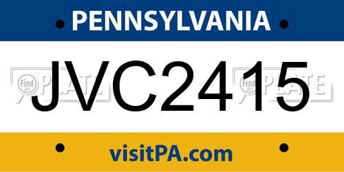 JVC2415 Pennsylvania License Plate