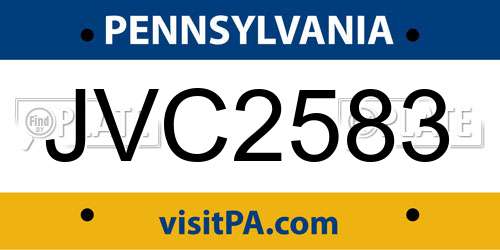 JVC2583 Pennsylvania License Plate