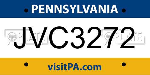 JVC3272 Pennsylvania License Plate