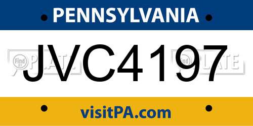 JVC4197 Pennsylvania License Plate