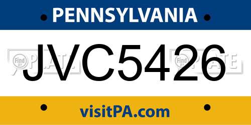 JVC5426 Pennsylvania License Plate