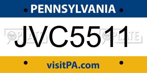 JVC5511 Pennsylvania License Plate