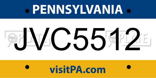 JVC5512 Pennsylvania License Plate