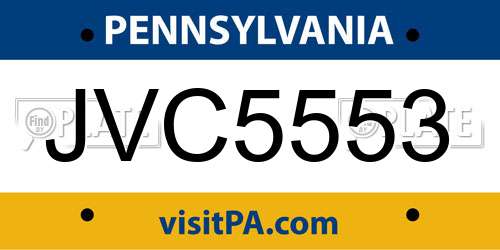 JVC5553 Pennsylvania License Plate