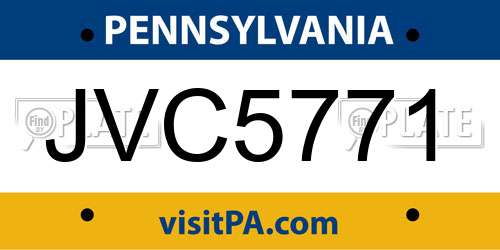 JVC5771 Pennsylvania License Plate