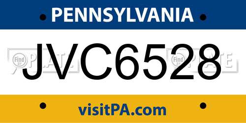 JVC6528 Pennsylvania License Plate